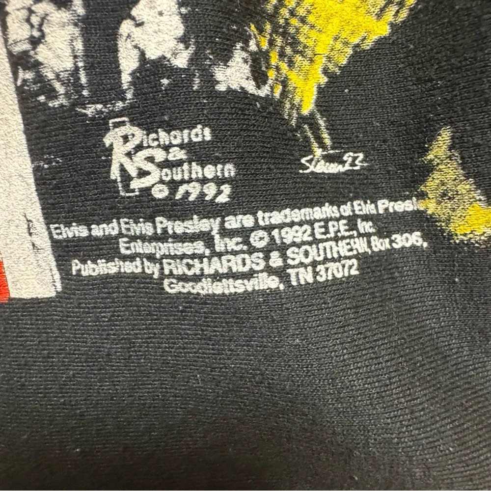 1992 Elvis Presley Graceland Black Jerzees T-Shirt - Picture 4 of 5